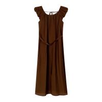 Nuevo vestido casual de verano con cuello redondo y espalda hueca con mangas de burbuja - details 6