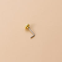 Piercing de acero inoxidable para el tabique de la nariz, piercing quirúrgico de 2 piezas, joyería corporal de alta calidad, venta al por mayor - details 3