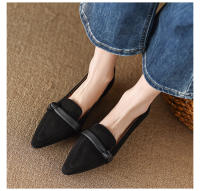 Zapatos individuales mate con punta en punta para mujer, tacones bajos que combinan con todo, color marrón, estilo retro - details 7