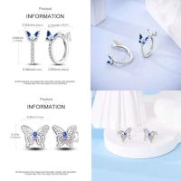 Pendientes colgantes de trébol de la suerte para mujer, plata pura, piedra Original, circón, herradura, verde de cuatro hojas, joyería de fiesta - details 1