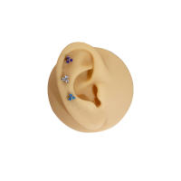 Pendientes de titanio G23 para mujer, Piercing Labret, flor de circón, Ópalo, 16G, F316, 2 piezas, nuevo, 2023 - details 3