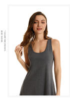Nuevo estilo de camisón europeo y americano para comercio exterior transfronterizo, camisón de algodón con tirantes elásticos de talla grande, vestido sin mangas para mujer, se puede usar como ropa de casa - details 12