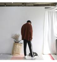 Abrigo de Punto para Hombres Cuello en V, Un solo Pecho, Color Sólido, Estilo Otoño - details 3