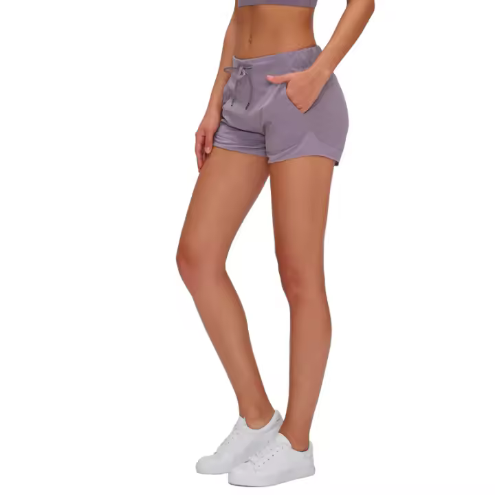 SHINBENE Pantalones Cortos Deportivos de Gimnasio para Mujer Cómodos y Suaves con Cintura Ajustable Correa de Nylon para Yoga Running Fitness Entrenamiento - 1
