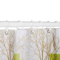 Cortinas de ducha con patrón de mariposa para baño, tela impermeable de alta calidad con estampado 3D de flores, 12 ganchos - details 12