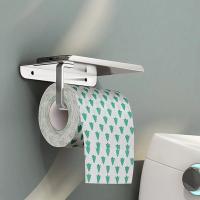 Soporte de papel higiénico de aleación de aluminio, estante con bandeja, accesorios de baño, colgante de pared para cocina, portarrollos de papel higiénico sin perforaciones - details 4