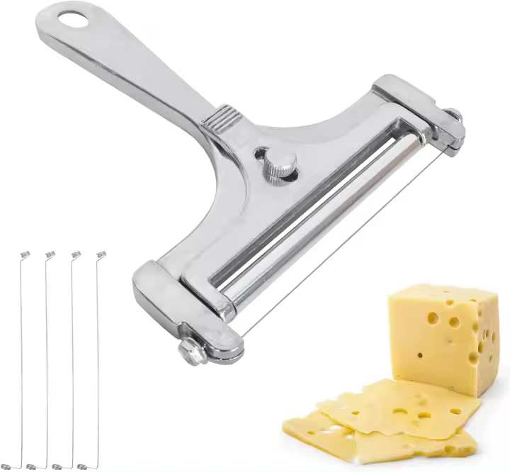 Cortador de queso de mano plateado - Grosor ajustable - 1