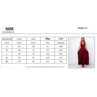 Vestido largo de seda de Color sólido profundo de Amazon, vestido de noche sin mangas de nuevo estilo de verano para mujer para banquetes - details 0
