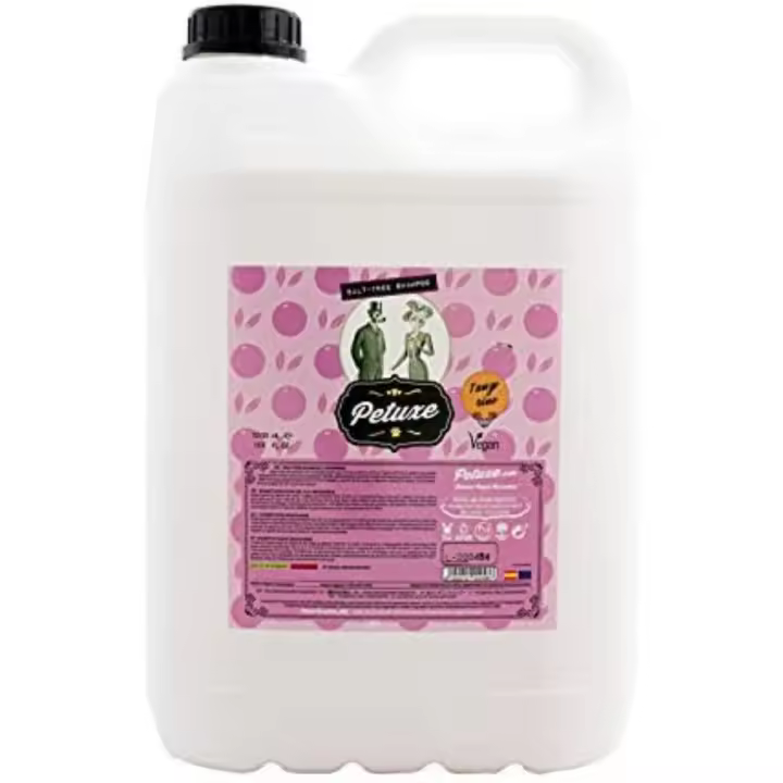 Petuxe Champú Vegano para Mascotas sin Sal Mandarina. para Manos irritadas. Perros y Gatos. Todas las razas. Uso Profesional Peluquero canino - 5000 ml - 1