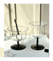 Copa de cristal vintage estilo Ins, copas de vino tinto con cola de tallo inferior negro, copas de Bar, 1 pieza - details 20