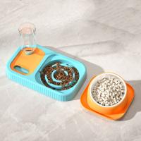 Herramienta de alimentación para mascotas, cuenco de comida para mascotas de acero inoxidable, antihormiga, alimentador de gatos con pendiente de 15 grados, cuenco de alimentación para mascotas antideslizante doble, perros y gatos - details 8