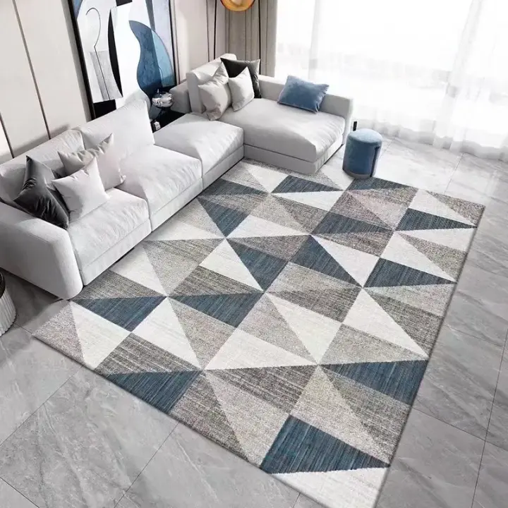 Nordic Geometric Living Room Rug Ins Abstract Coffee Table Mat Absorbent Non-slip Bathroom Mat Kids Bedroom Bedside Carpets - 1