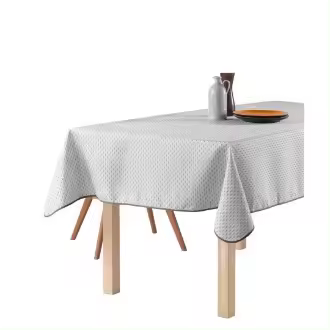 Mantel Antimanchas WAVE WHITE de poliéster para mesa redonda o rectangular - 1