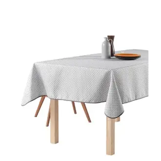 Mantel Antimanchas WAVE WHITE de poliéster para mesa redonda o rectangular - 1