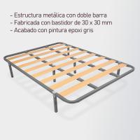 Estructura de Planchas de Acero 30x30mm con Patas Tubo de Acero Pintura Epoxy Gris Marco de Cama - details 1