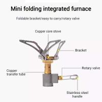 Mini quemador portátil para acampar, estufa de gas para exteriores, suministros de cocina para picnic y senderismo - details 0