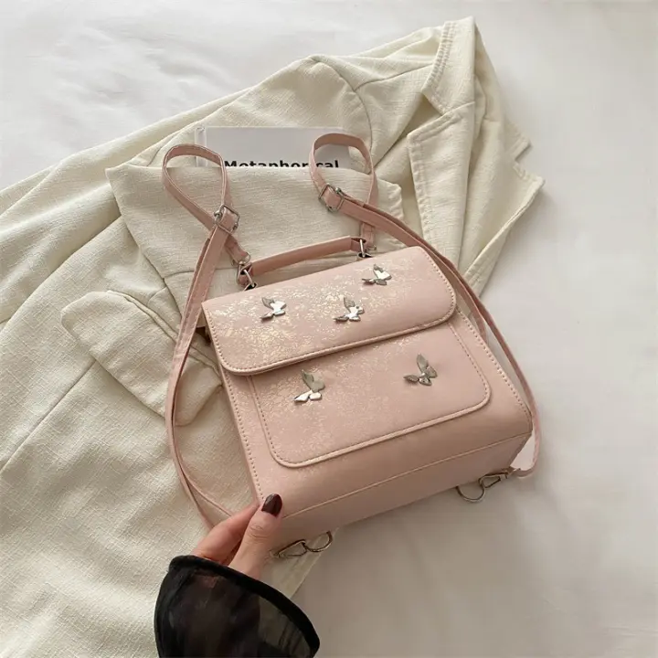 Textura, estilo coreano, mariposa, hombros, nuevo estilo, mochila, bolso, cuadrado pequeño, diseño, moda callejera - 1