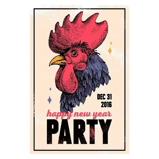 Cartel de hojalata para decoración del hogar, cartel de Metal de gallina, gallo, huevo, gallinero, Vintage, arte de pared de Año Nuevo - 1