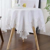 Mantel rectangular de tela americana de lino y algodón, estilo nórdico, estampado ENCE moderno, blanco - details 10