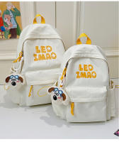Mochila coreana simple de color sólido con alfabeto para estudiantes, mochila ligera de gran capacidad para viajes, mochila informal versátil - details 45