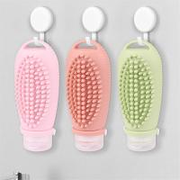 Botella recargable de viaje de silicona, cepillo de limpieza Facial, botellas de champú portátiles, loción, cosméticos, contenedores E - details 1