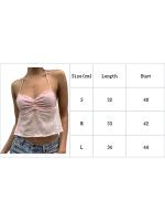 Camiseta corta sin espalda camisola delgada de malla transparente Y2K, camiseta sin mangas para exteriores, ropa de calle - details 0