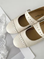 Nuevo nicho retro, cabeza redonda japonesa, zapatos individuales de suela plana, hebilla de una palabra grabada, zapatos individuales Mary Jane - details 25