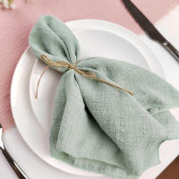Paquete de 10 Servilletas de Gaza de Sápalo Verde Puro Algodón Ideal para Decoración de Boda, Uso Diario, Toalla de Té - details 1