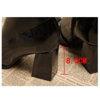 Botines De Tacón Para Mujer, Botines Clásicos De Diario Con Puntera Estrecha Y Cremallera Lateral, - details 16