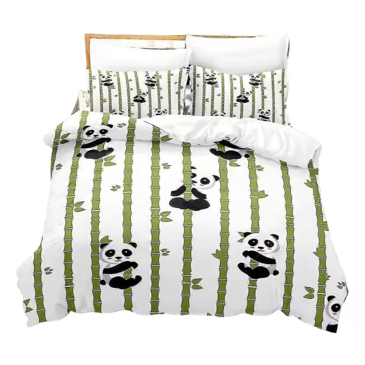 Conjunto de Ropa de Cama de Panda 3D Impreso Lindo Funda de Edredón de Almohada de 2/3 Piezas - 1