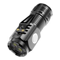 Mini linterna LED táctica para exteriores, 3 LED, Clip magnético, luz de trabajo recargable por USB, Camping, reparación de automóviles - details 0