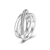 Anillo de Plata Esterlina 925 Líneas Brillantes y Pulidas Diseño de Estrella Luna Flor - details 1