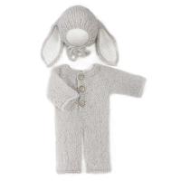 Ropa de Fotografía de Recién Nacido Gorro de Pelo de Mohair con Orejas de Conejo y Mono - details 2