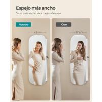 Armario para Joyas Espejo Joyero de Pared con Luz LED y Cerradura Varios Compartimentos para Pendiente, Collar, Superficie Blanca y Forro Gris Beige Organizador de Almacenamiento de Muebles - details 2