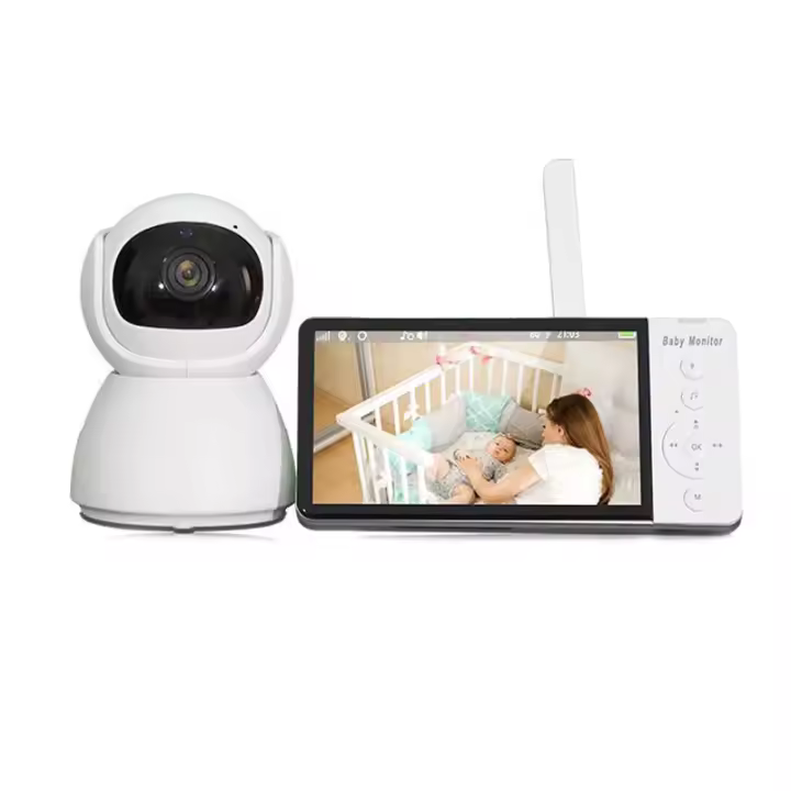 Cámara de Seguridad Vigilabebés HD Pantalla IPS de 5 Pulgadas Giratorio Mult ángulo Zoom 10X - 1