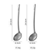 Kit de herramientas Esdera con cuchara ranurada de titanio de mango largo, filtro de servicio de alimentos, hotpot villa, ligero y duradero - details 0