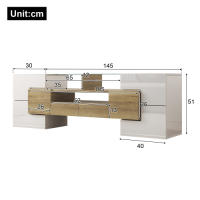 Mueble TV Elegante Tablero Bajo de Alta Brillo Blanco Diseño Moderno Superficie de Vidrio Luces LED - details 0