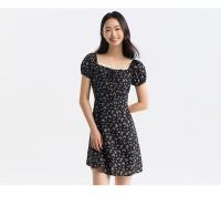 Vestido de Chifón Floral Semir Manga de Burbuja, Cuello Cuadrado, Cintura Corta - details 7