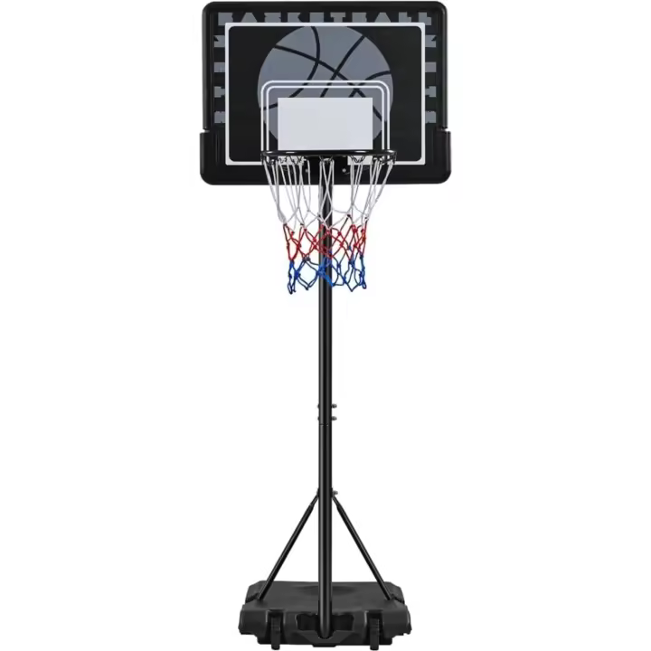 Canasta Baloncesto Exterior Ajustable en Altura 184,5-214cm Tablero de Baloncesto con Ruedas Aro Baloncesto Portátil para Niños de 4 a 10 Años - 1