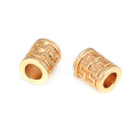 Gran Espaciador de Cilindro de Latón Dorado de 18K Accesorios para Hacer Pulseras - details 15