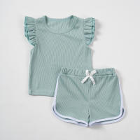 Conjunto De Verano Para Bebé Niña 2024 Shorts Y Camiseta Cómodo Transpirable Ropa De Casa Estilo Casual Sin Mangas Cuello Redondo - details 44
