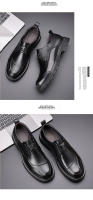 Primera capa de cuero de vaca zapatos de cuero de negocios de la moda masculina de primavera y la comodidad de la cabeza grande de cuero de gama alta boda novio zapatos - details 15