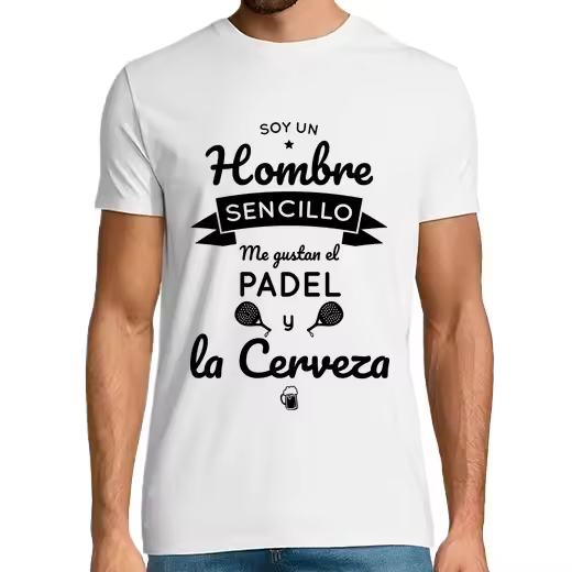 Hombre sencillo padel y cerveza Camisetas CERVEZA,Pack Regalo Camiseta Personalizada - 1