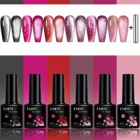 TARTU Juego de 6 esmaltes de uñas en gel tipo ojo de gato de 8 ml, kit de esmalte en gel de 6 colores, remojo para UV/Led, para salón y arte de uñas DIY en casa - details 1
