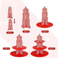 Set de Tray de Navidad de 3 Niveles Decoración de Pastel de Circo Carnaval con Rayas Rojas - details 3