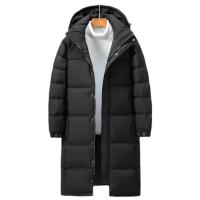 Chaqueta de plumón para hombre y mujer, abrigo largo hasta la rodilla cruzado, grueso, cálido, a la moda, para invierno, 2025 - details 6