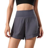 Pantalones cortos deportivos atléticos de cintura alta para mujer, Shorts deportivos de Color sólido para gimnasio, Yoga, entrenamiento, correr, bailar, Golf, tenis, con bolsillo - details 2
