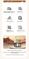 Luz camping recargable solar Portátil multifunción al aire libre carpa Linterna niña - details 1