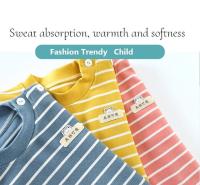Pijamas a rayas para niños, ropa de dormir de algodón con mangas, conjunto de pantalones largos, otoño e invierno - details 0