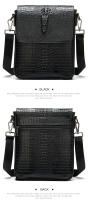 Bolso crossbody de moda para hombres hecho de cuero genuino, bolso flip crossbody para hombres, bolso de hombro casual para hombres - details 11